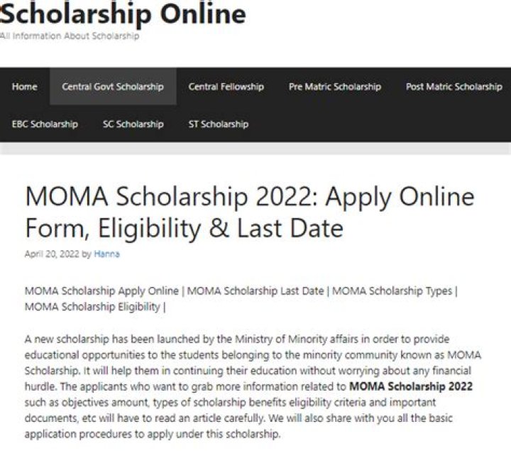 Moma Scholarship 2024 Last Date: Everything You Need to Know