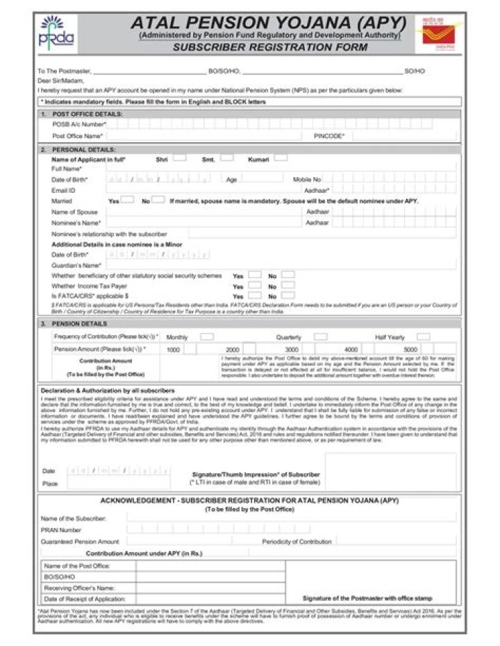 Understanding the Atal Pension Yojana Form: A Comprehensive Guide