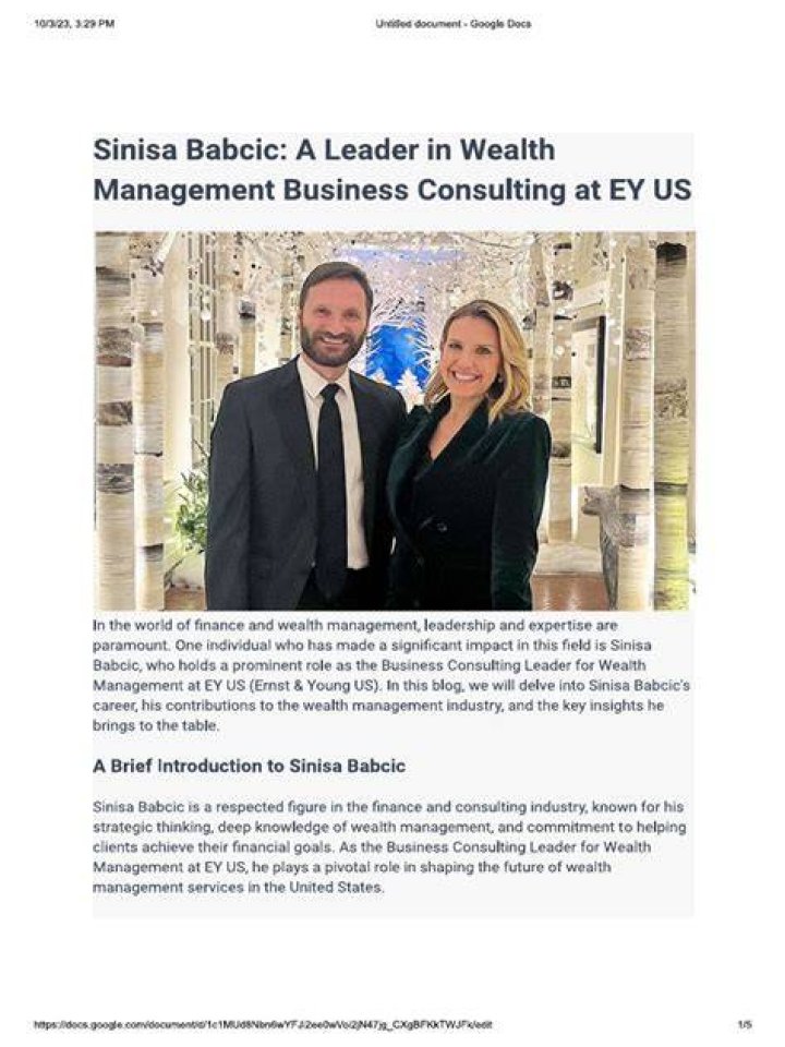 Unveiling the Life and Legacy of Sinisa Babcic